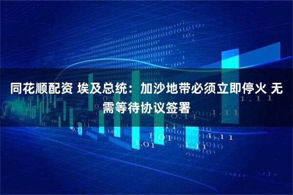 同花顺配资 埃及总统：加沙地带必须立即停火 无需等待协议签署